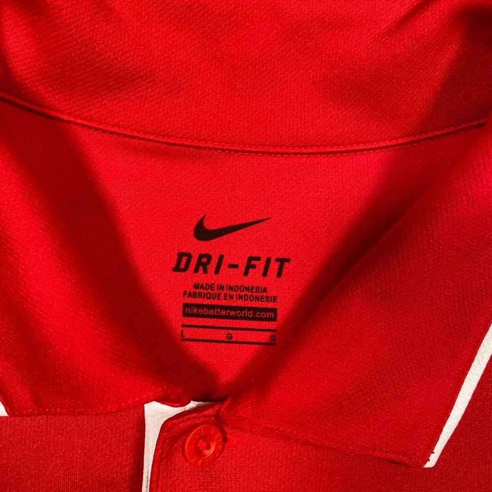 Nike Dri-FIT Red Soccer Polo Shirt Mens Hungton Falls Soccer 476281 ‎ Large
